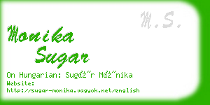 monika sugar business card